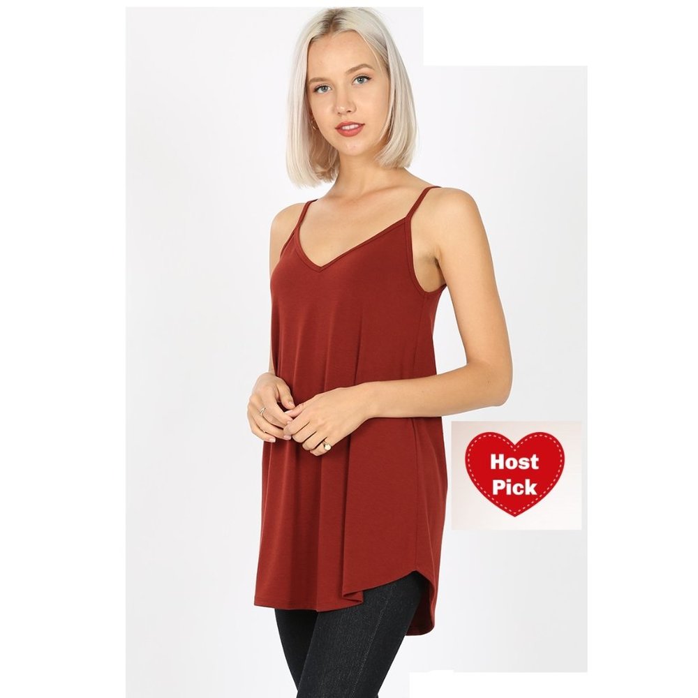 Women's Long Cami Tank Top Reversible Relaxed Fit Tunic